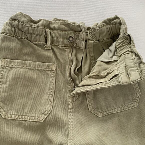 Zara Paperbag Denim Jeans Sz 2 Brown High Rise Taper Pant Preppy Boho Grunge - Picture 5 of 12